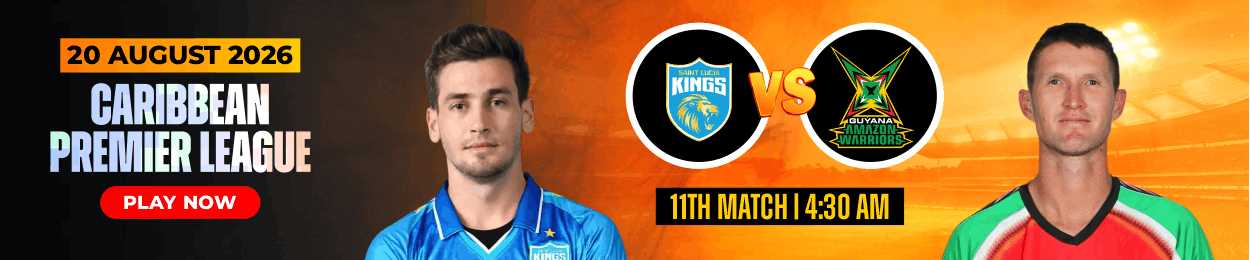 Caribbean Premier League 20 August 2026 - Saint Lucia Kings vs Guyana Amazon Warriors, 11th match, live on Satsport247